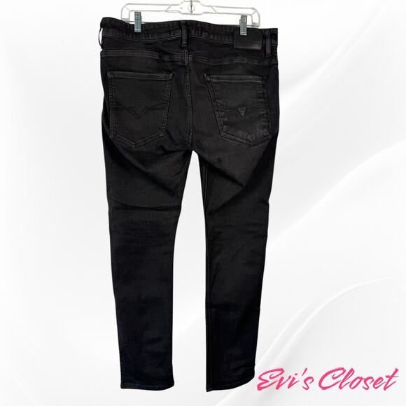 Guess Mens Skinny Black Stretch Jeans. Sz 36x30 - Picture 1 of 8